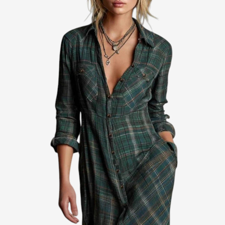 Cécile™ | Classic & Chic Maxi Shirt Dress